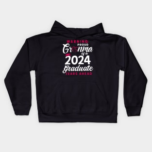 Warning Proud Grandma Of A 2024 Graduate Tears Ahead Kids Hoodie